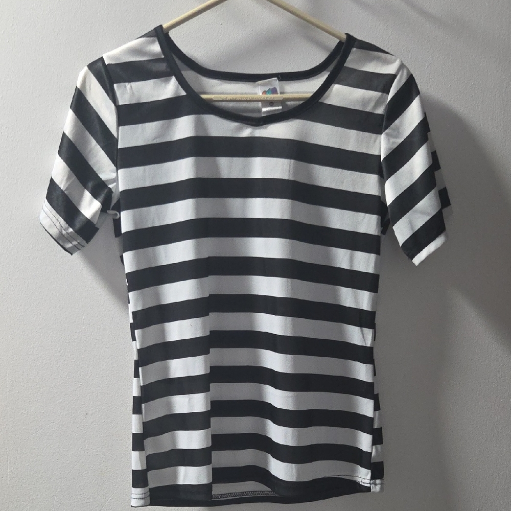 Classic Black and White Striped Women's Tee